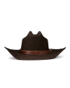 Front view of Cattleman Birthday X Hat - Dark Brown on plain background