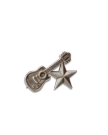 Front view of Guitar Hat Pin - Nickel-Plated Brass on plain background