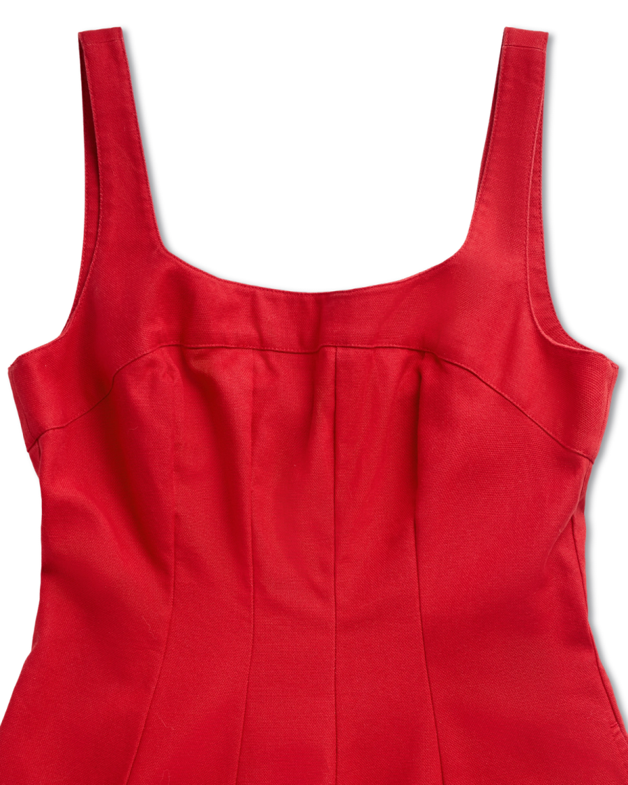 Tecovas Women's Sleeveless A-Line Maxi Dress, Red, Cotton, Size Medium Tecovas Women's Sleeveless A-Line Maxi Dress, Red, Cotton, Size Medium