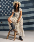 Full view of The Jamie Firework - Atlantic Blue Cowhide on model