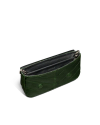 Front view of Eel Concho Clutch - Green on plain background