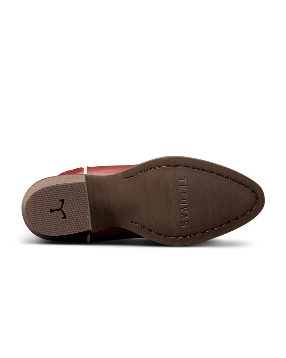 Sole view of The Annie Kid - Scarlet Cowhide on plain background