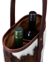 Closeup view of Wine Tote - Brown Multi