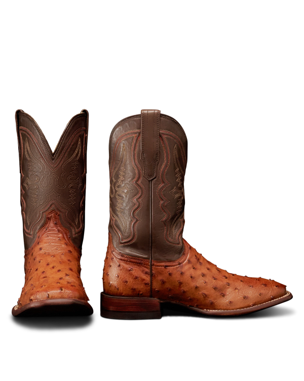 Pair view of The Emmitt II - Pecan Ostrich on plain background