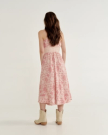 Back view of Women's Tank Tiered Midi Dress - Red Bandana on model