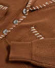 Closeup detail view of Women's Shawl Collar Cardigan Sweater - Tan