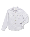 Closeup detail view of Men's Performance Western Pearl Snap LS - Classic Fit - White