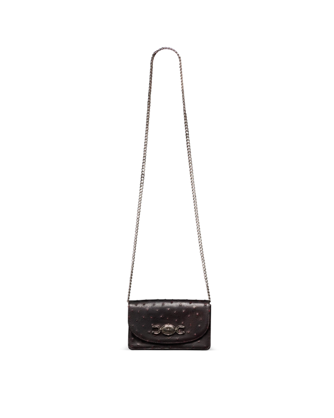 Front view of Concho Chain Crossbody - Black Cherry on plain background