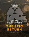 A horse stands in front of a barn with a large "Y" logo. Text reads: "Tecovas + Yellowstone Rides Again. Sundays at 8/7c. Only on Paramount Network.
