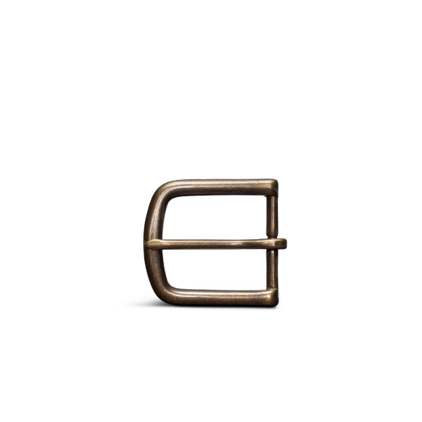 Front view of Men's Belt Buckle - Antique Brass on plain background