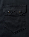 Closeup detail view of Men's Vintage Weight Sawtooth Cotton Pearl Snap - Midnight