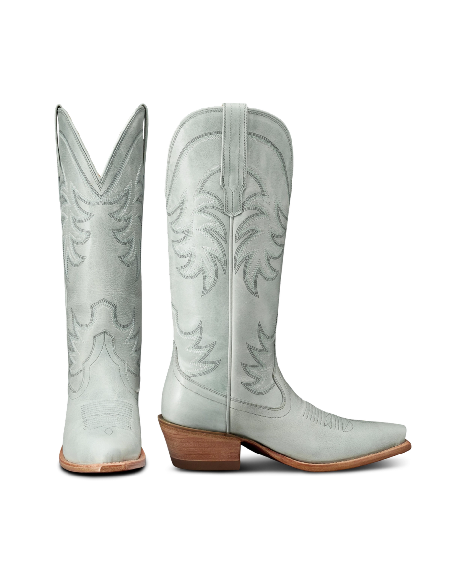 Pair view of The Annie Wide Calf - Slate Cowhide on plain background