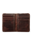 Inside view of Men's Birthday X Bifold Card Case - Dark Pecan on plain background
