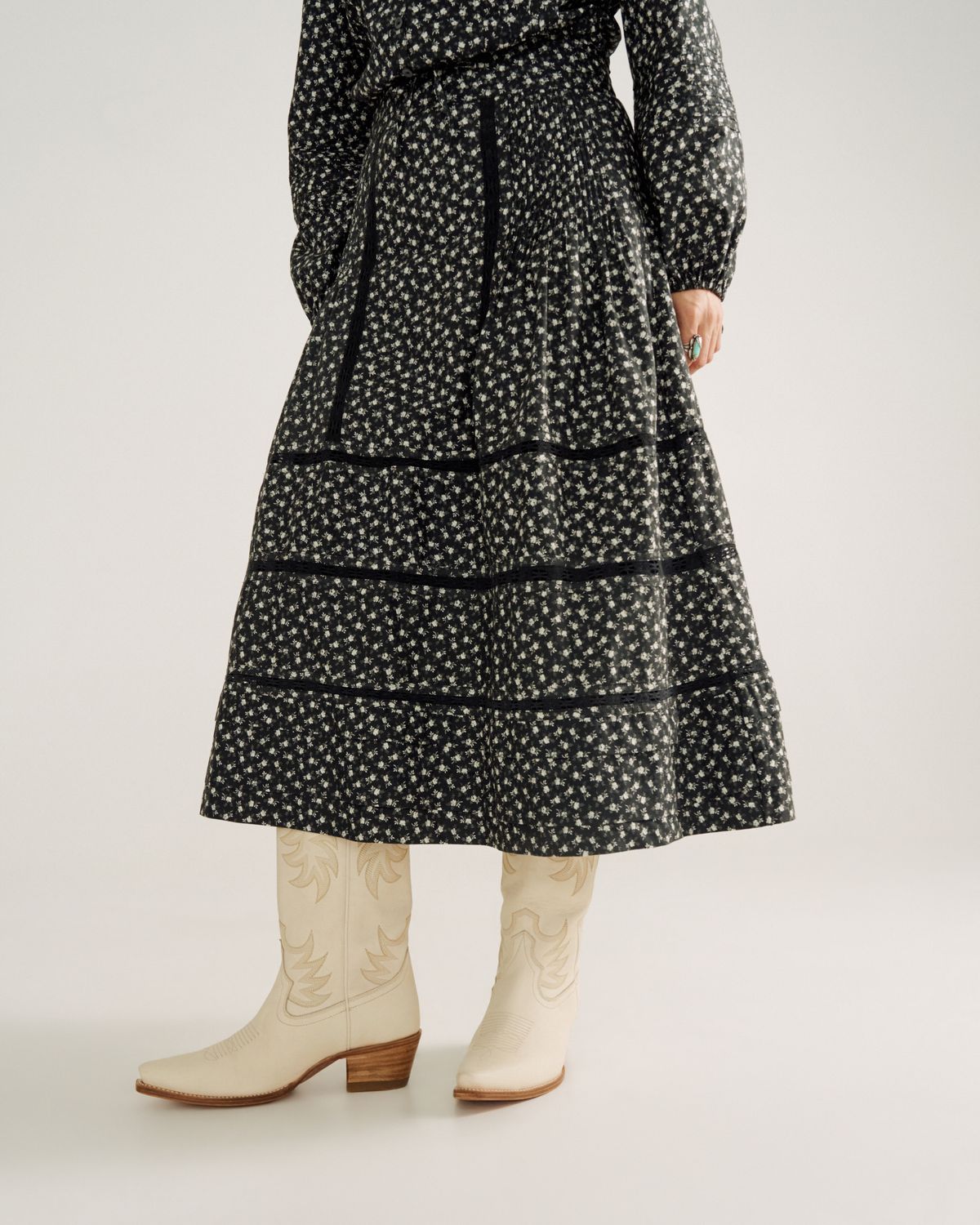 Women's Cotton Poplin Midi Skirt