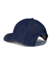 Quarterback view of Tecovas Denim 6 Panel Mid Profile Hat - Dark Blue on plain background