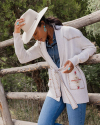 View of The Belle Wool Cowgirl Hat - Cream