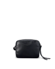 Back view of Horseshoe Topzip Crossbody - Black Cowhide on plain background