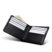 Inside view of Ostrich Billfold - Midnight on plain background