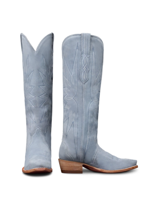 Pair view of The Loretta - Chambray Suede on plain background
