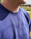 Closeup view of Men's Old School Sweatshirt - Dark Cobalt