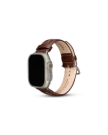 Closeup view of Cowhide Apple Watch Band - Brown