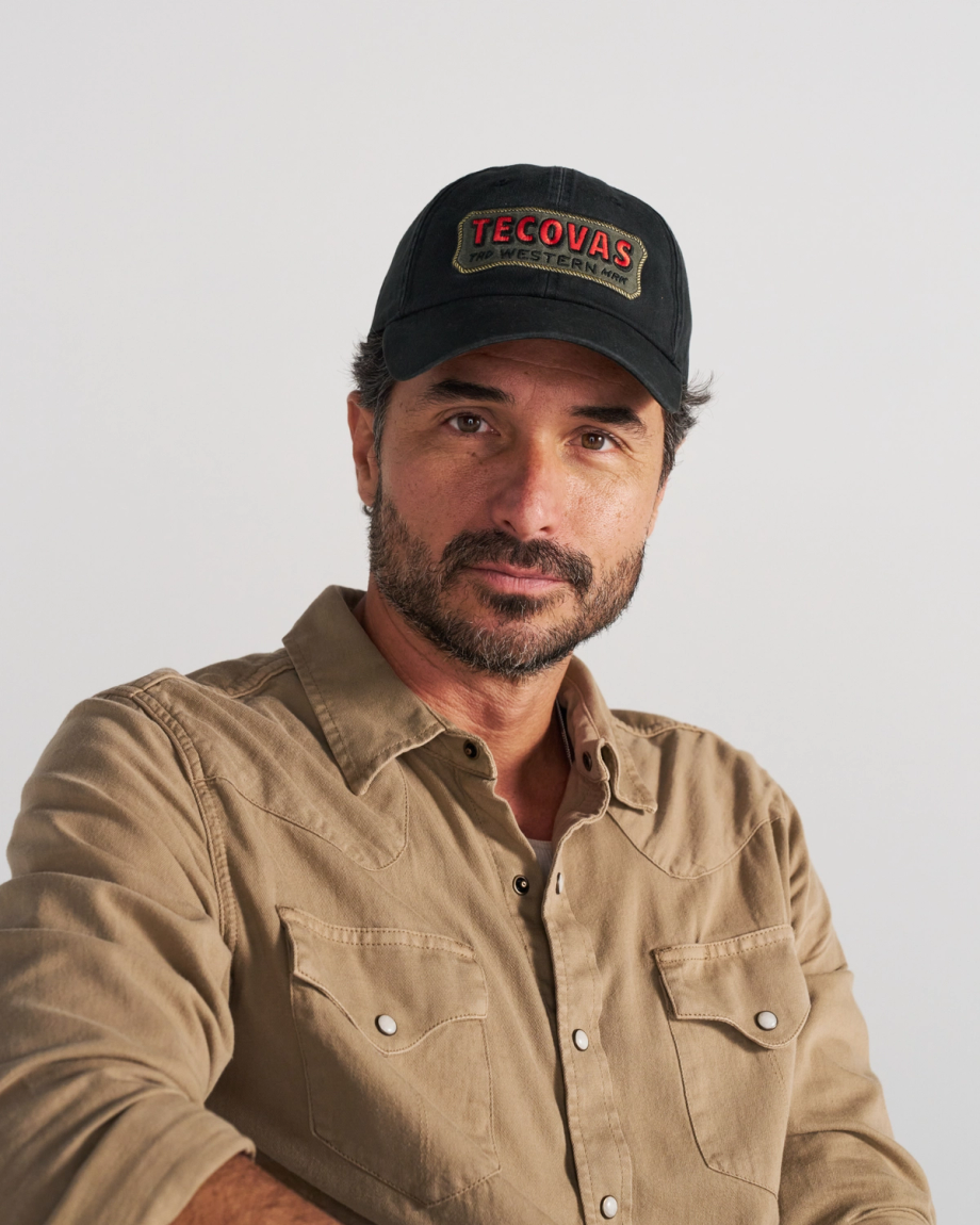 View of Rope Badge Dad Hat - Washed Black