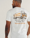 Back view of Men's Tecovas Western Lines Tee - Bone / Multi on model