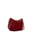 Quarterfront view of Slouchy Shoulder Bag - Cabernet on plain background