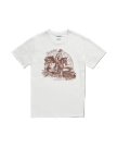 Front view of Men's Sketchbook Cowboy Tee - Bone / Brown on plain background