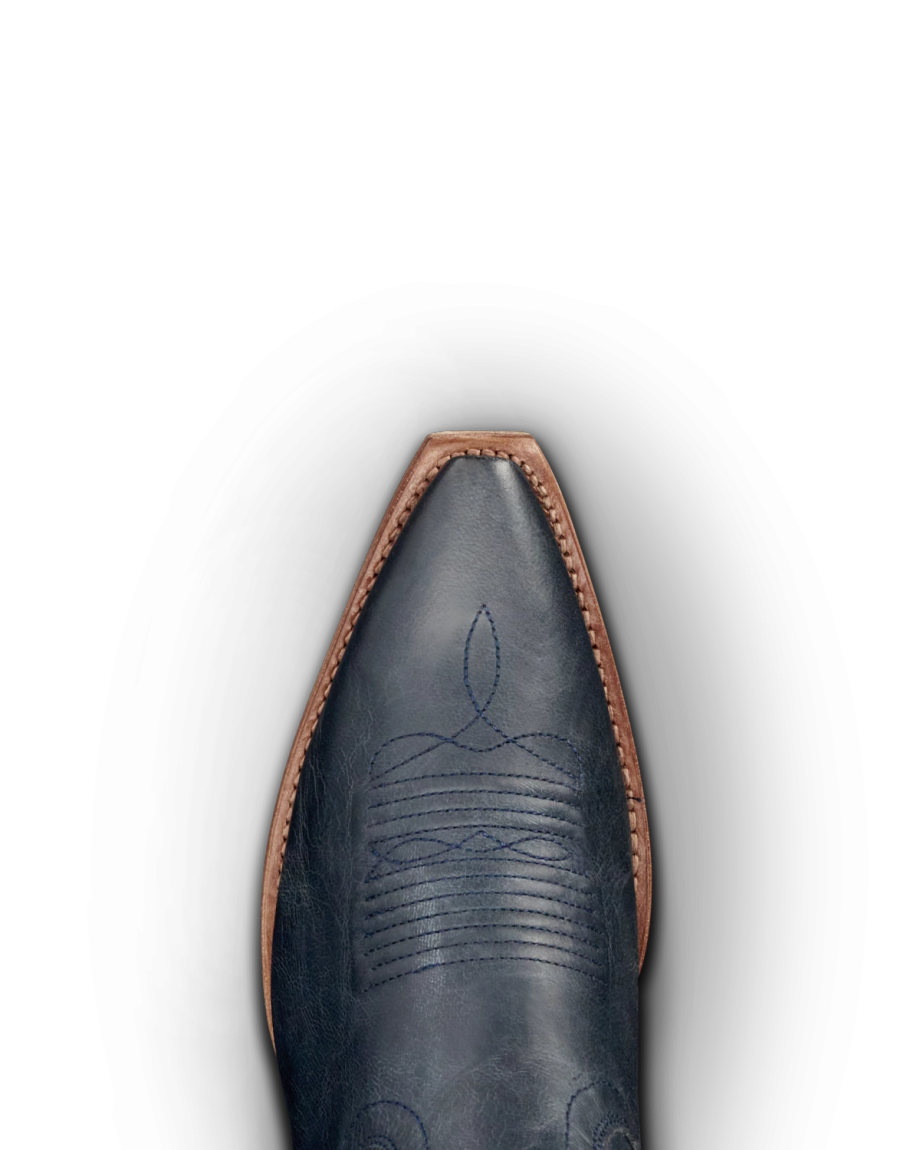 Toe view of The Annie Monarch - Navy on plain background
