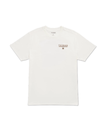 Front view of Men's Quality and Looks T-Shirt - Bone/Brown on plain background