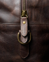 Closeup view of Bartlett Carrier Duffle - Dark Chocolate