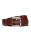 Front view of Men's Ostrich Belt II - Mahogany on plain background