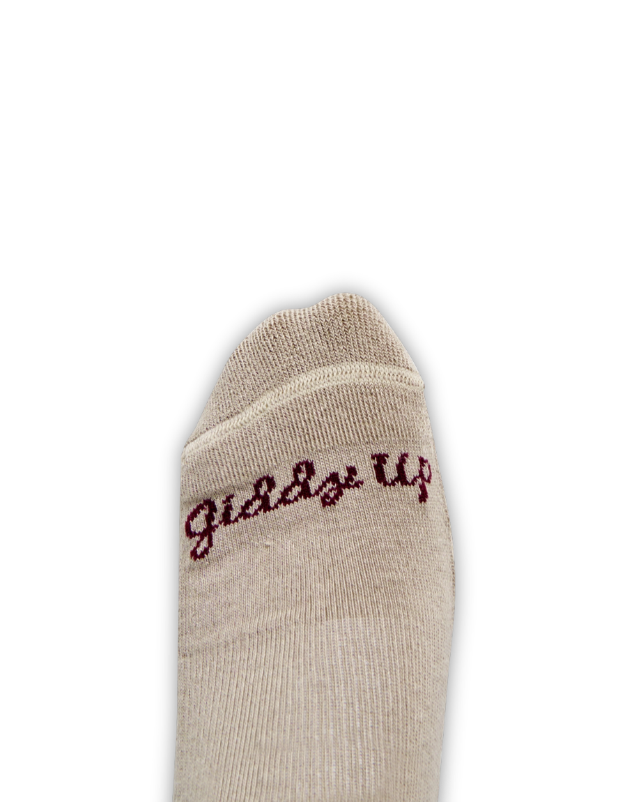 View of Giddy Up Ankle Sock (2-Pack) - Cream / Burgundy