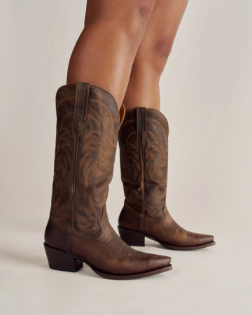The Annie Wide Calf in Cafe Goat - Women's Cowgirl Boot | Tecovas