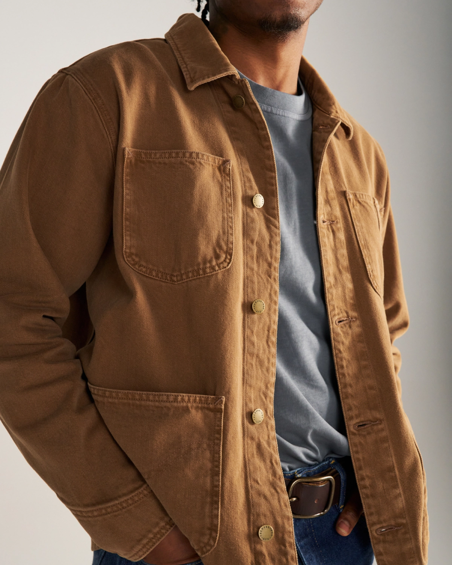 Men's Tan Denim Chore Jacket - Western | Tecovas