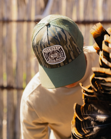 View of Tecovas x Mossy Oak Bottomlands Trucker - MO Original Bottomland