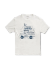 Front view of Men's Texas BBQ Tee - Bone / Blue on plain background