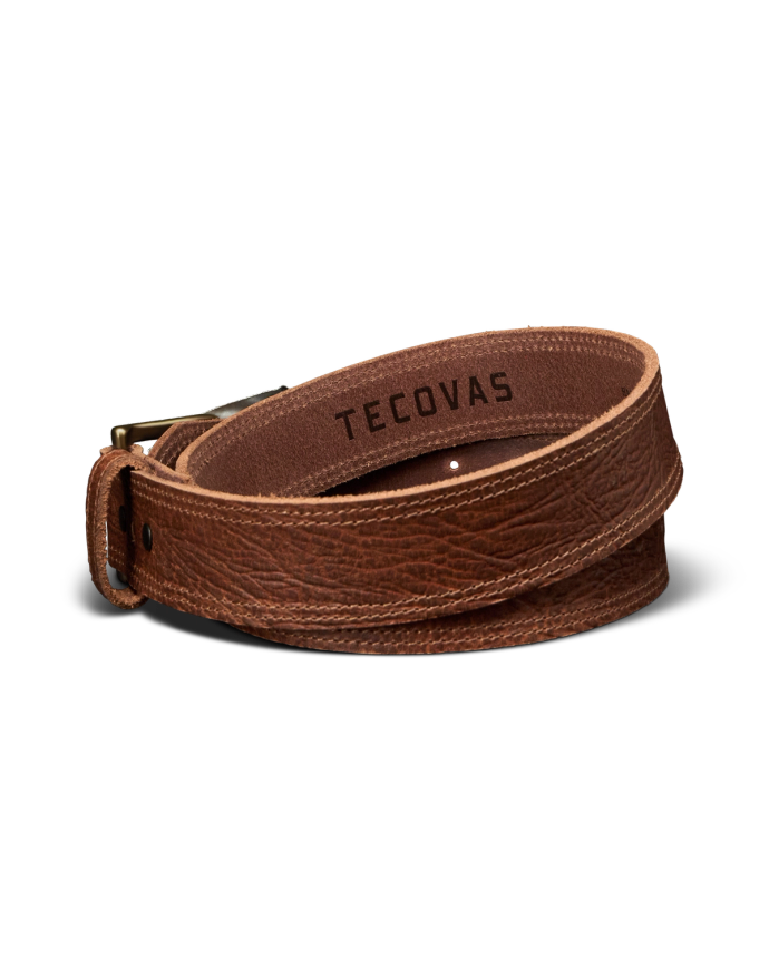 Back view of Men's Chore Belt - Tobacco on plain background