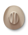 Top view of Cattleman Fur Cowboy Hat - Silverbelly on plain background