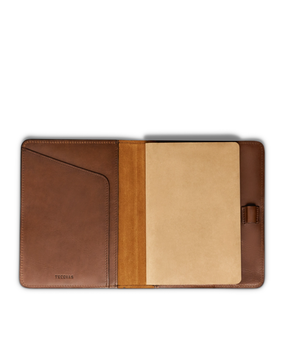 Inside view of Bartlett Notebook - Cognac on plain background