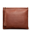 Front view of Leather Clutch Fawn Bovine / OS - Fawn on plain background