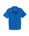 Flatlay image of the Men's Easywear Short Sleeve Pearl Snap in Nebulous Blue