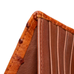 Closeup view of Ostrich Billfold - Pecan