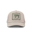 Front view of Soco Patch Five-Panel Trucker II - Cream on plain background