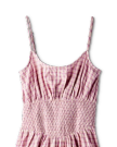 Closeup detail view of Women's Tank Tiered Midi Dress - Purple Cotton