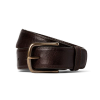 Men's Smooth Ostrich Belt in Chocolate rolled up
