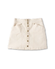 Front view of Women's Denim Mini Skirt - Natural on plain background