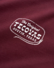 Closeup detail view of Men's Original Tecovas Rope Tee - Port / Bone