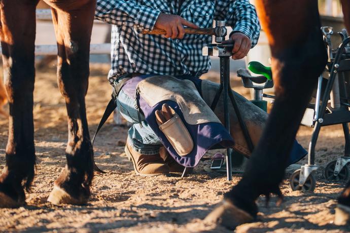 man doing work on a ranch